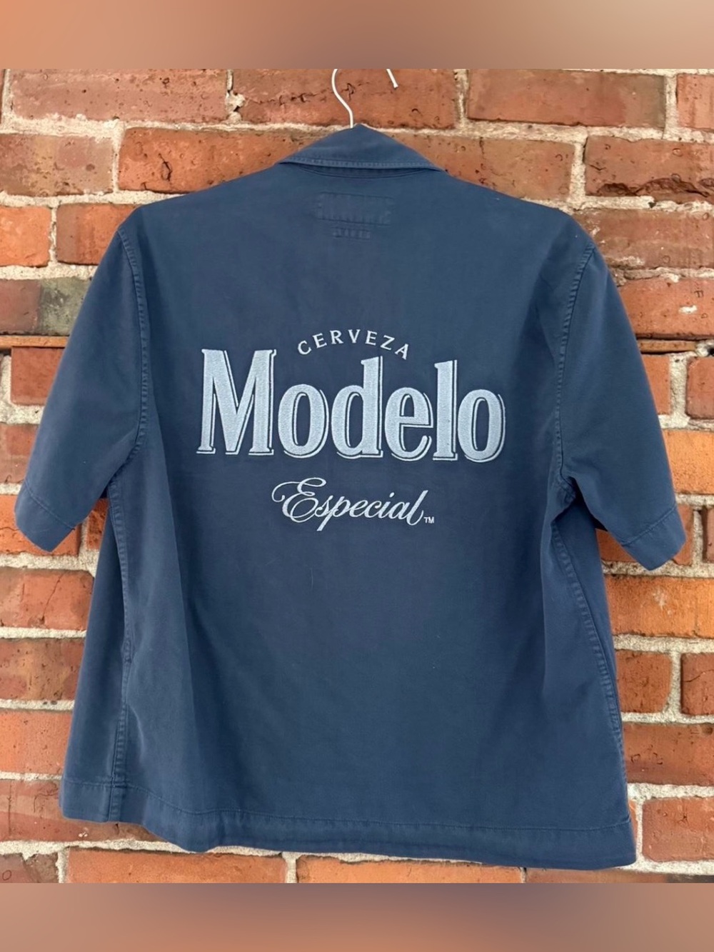 Abercrombie &Fitch Modelo Especial Navy Logo Button-Up Shirt